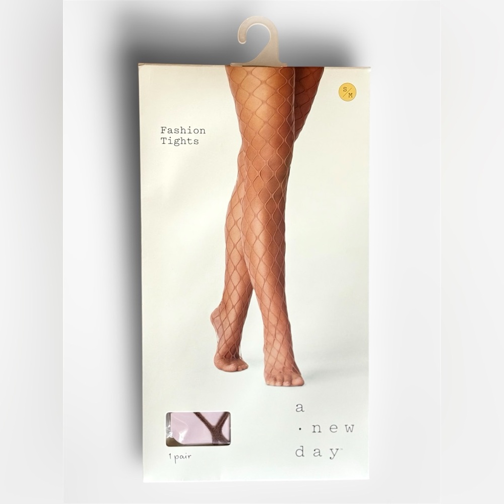 NIP A New Day Fashion Fish Net Tights in Large Net Caramel - Size S/M